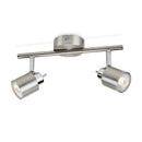 Faretto Meranti a 2 luci con spot orientabili acciaio satinato