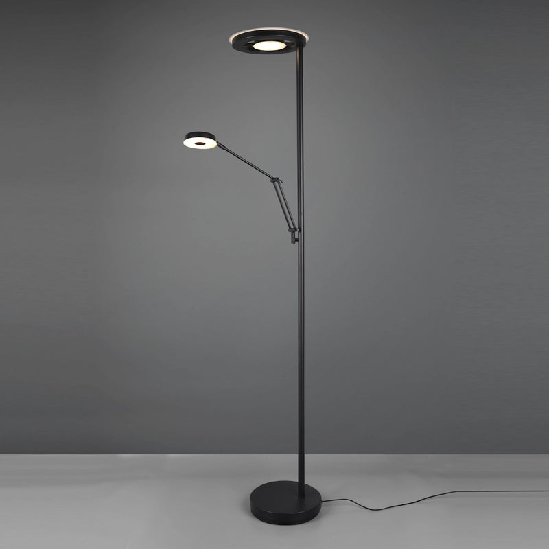 Lampada da terra BARRIE LED nera con braccio flessibile 