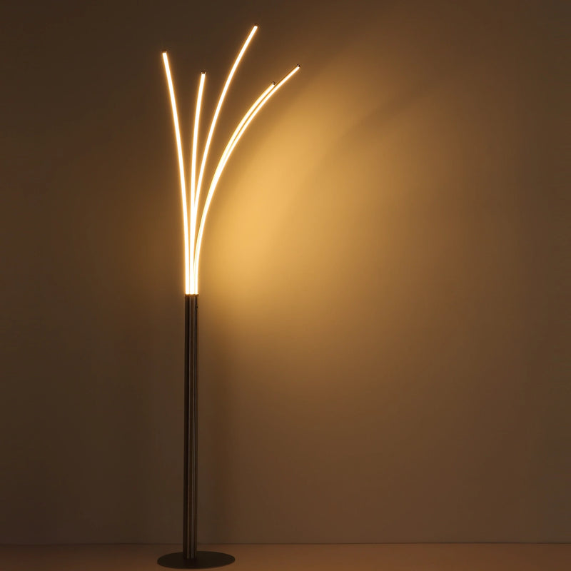 Lampada da Terra LED 36W Bizzy con Touch Dimmer Design Moderno in Metallo e Vetro