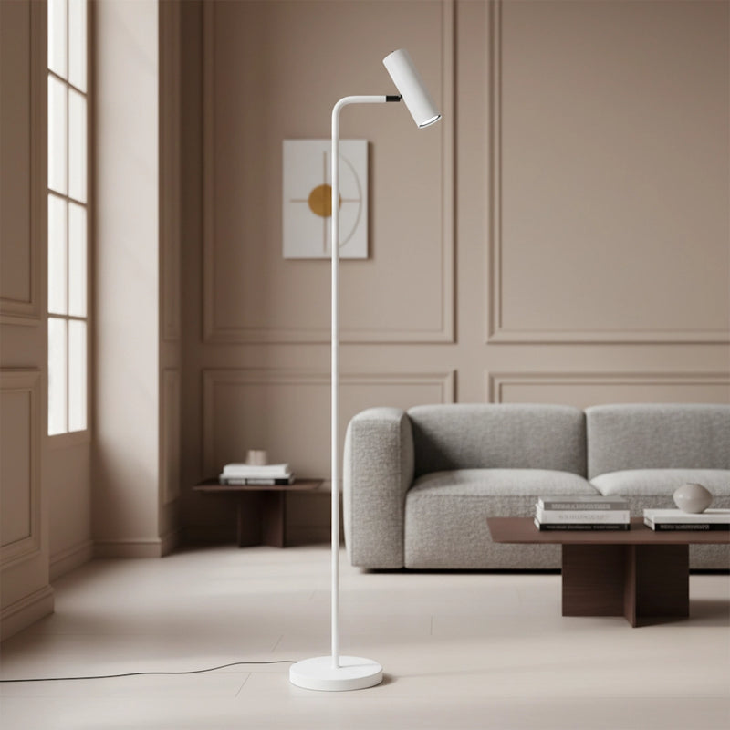 lampada da terra per lettura studio home office e luce mirata accanto al divano