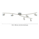plafoniera multi spot con 3 bracci regolabili 6 lampadine LED GU10 sostituibili 3000K e 1500 lumen