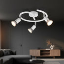Plafoniera con 3 faretti bianco opaco da soffitto per creare luce direzionabile in ingresso camera cucina o corridoio