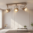 Plafoniera moderna con 3 faretti orientabili e lampadine LED ideale per soggiorni, cucine, camere ed ingressi