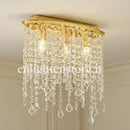 plafoniera breeze classico chic 3 luci in metallo oro lucido con pendagli in cristalli k9
