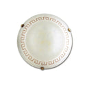 Plafoniera classica Ø40 cm a 2 luci con vetro ambrato e greca marrone