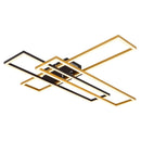 Plafoniera design moderno Dakari molto luminosa in metallo finitura nero opaco e oro satinato