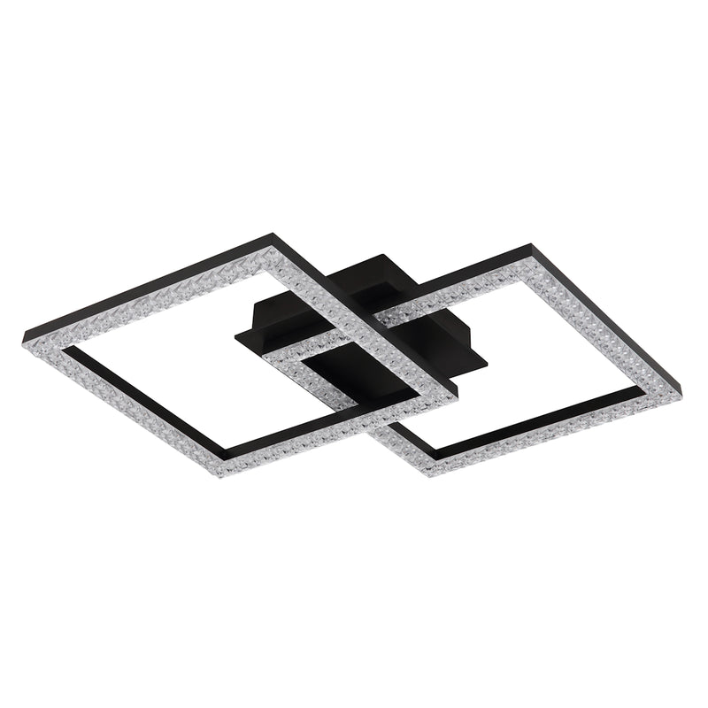 Plafoniera geometrica con due quadrati sovrapposti per soggiorno ingresso o corridoio moderno
