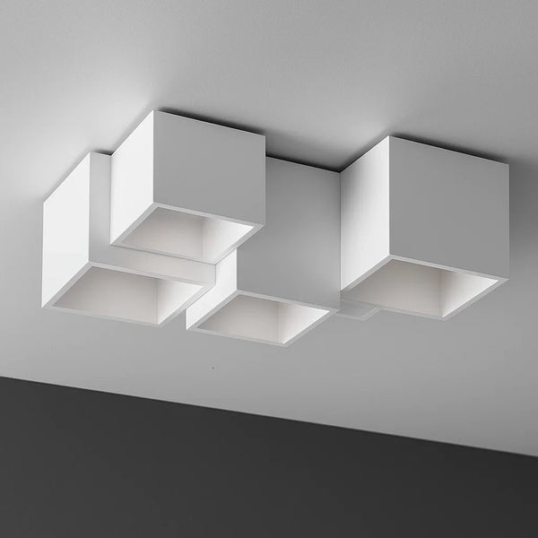 plafoniera in gesso verniciabile 37 cm con 5 attacchi GU10 da soffitto