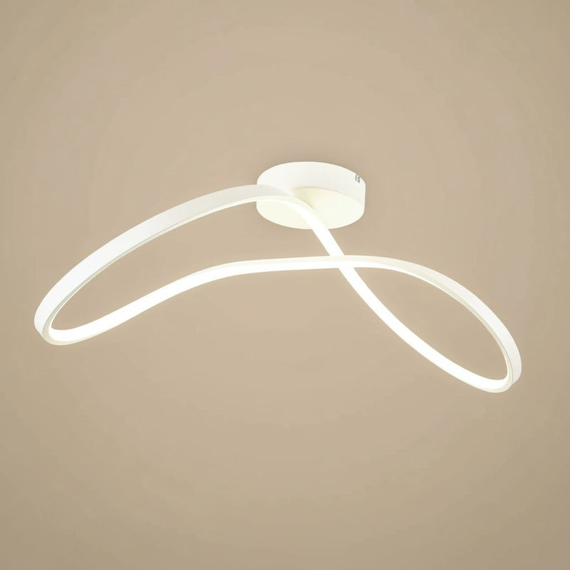 Plafoniera LED Moderna Forever Bianca 45W Design Curvo 70 cm Luce Naturale 4500K IP20