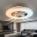 Plafoniera LED con Ventilatore integrato design moderno e raffinato con bordo effetto cristallo diametro 60cm