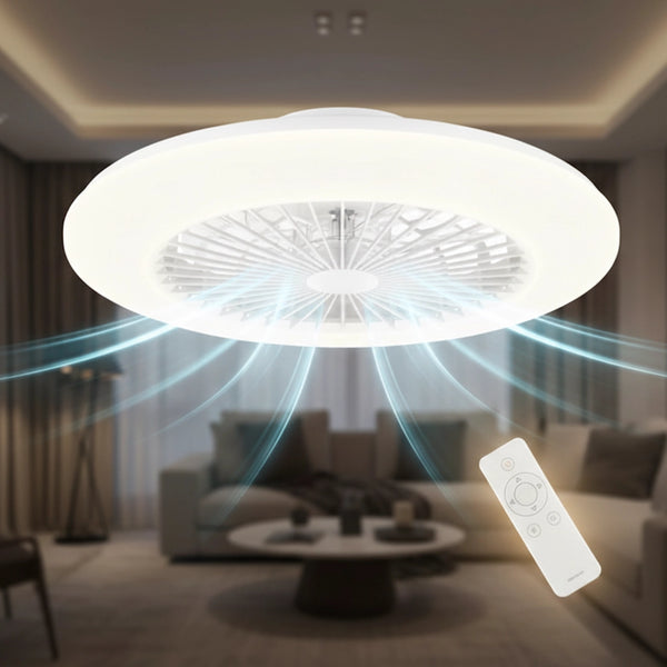 Lampadario A Soffitto Con Ventilatore LED, Dimmerabile, Telecomando, 3 Temperature Colore, 2000 Lumen