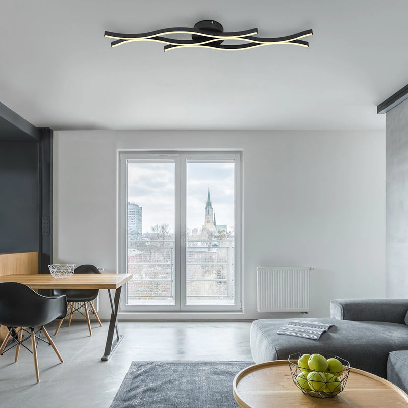 plafoniera LED Geronimo 35W metallo nero opaco design moderno