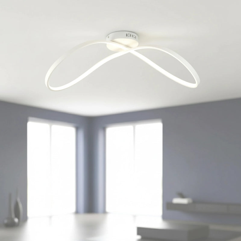 Plafoniera LED Moderna Forever Bianca 45W Design Curvo 70 cm Luce Naturale 4500K IP20