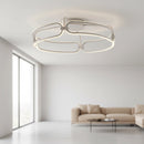 Plafoniera moderna LED anelli luminosi in alluminio bianco e silicone