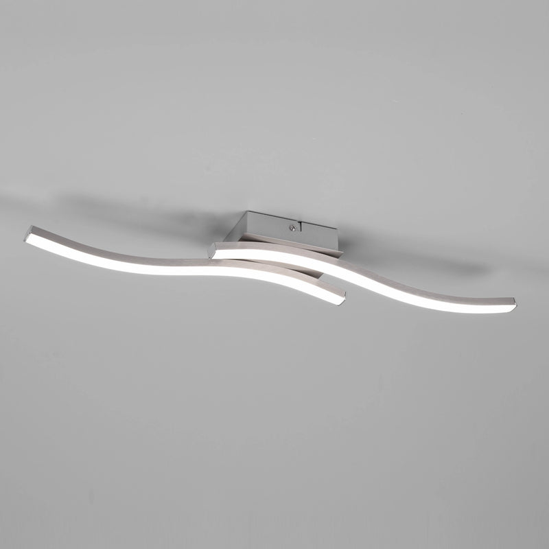 Plafoniera moderna LED acciaio 56 cm luce naturale
