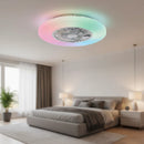 plafoniera con ventilatore alva Ø59,5 led 40w cct 3000 6500k dimmerabile con rgb effetto arcobaleno e telecomando