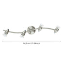 plafoniera lineare a quattro luci con lampadine LED GU10 sostituibili incluse 3000K e 1000 lumen