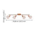plafoniera lineare Cage con 4 lampadine G9 incluse luce calda 3000K e 1280 lumen complessivi