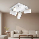 Plafoniera moderna bianca da soffitto moderna con 4 faretti tubolari orientabili