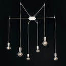 lampada a plafoniera habitat a 6 luci con cavi lunghi 5 metri e struttura in metallo bianco
