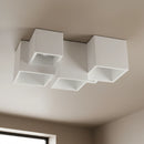 Plafoniera moderna in gesso bianco per illuminare a soffitto soggiorno e camera