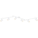 plafoniera moderna Robby bianca da soffitto con 6 faretti GU10 orientabili e struttura lunga