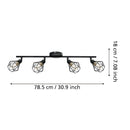 Plafoniera nera Cage barra a 4 faretti orientabili con lampadine led G9 luce calda 3000K incluse