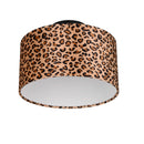 Plafoniera Animalier Pardina con Paralume Leopardato in Tessuto 2 Luci E14