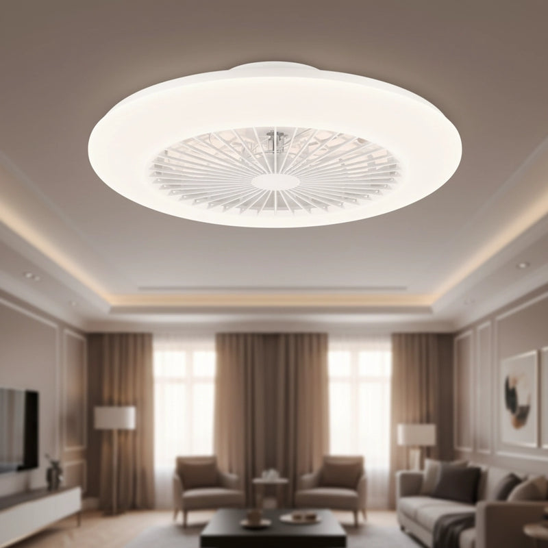 Plafoniera moderna LED con ventilatore Philips Amigo luce dimmerabile e telecomando