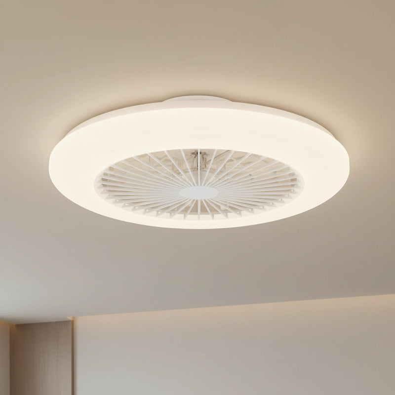 Plafoniera tonda Philips Amigo con ventilatore e funzione Natural Breeze, ideale per soggiorno e camera da letto