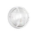 lampada da esterno tonda con griglia e27 ip54 bianco