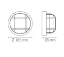 lampada rotonda da esterno in plastica e vetro con attacco e27 e diametro 18 5 cm