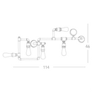 lampada da parete o soffitto amarcord 46x114 cm con 5 lampadine attacco E27 non incluse