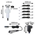 Set 5 Faretti da Incasso a Pavimento MicroPen II IP67 3000K Argento per Sistema Plug & Shine