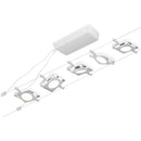sistema su cavo 5 metri con 10 metri di cavo trasformatore e 5 spot orientabili led integrati 4,5w 250lm ciascuno
