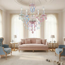 Lampadario Chandelier Nevada 5 Luci in Acrilico Colorato Pastello Stile Classico Moderno