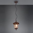Lampadario con catena da giardino con lanterna esagonale antichizzata stile rustico