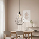 Sospensione decorativa nera per locali B&B ristoranti e spazi contract con design geometrico leggero