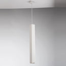 lampadario fluke a sospensione tubolare quadrato 60 cm in metallo bianco satinato

