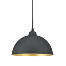 Sospensione da cucina Jimmy cupola in metallo nero interno oro