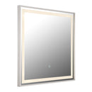 Specchio LED bagno Rivas quadrato 50x50 con finitura nichel opaco e luce regolabile CCT