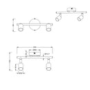 Spot doppio Paris grigio titanio con 2 attacchi GU10 lampadine escluse potenza massima 35W e grado IP20