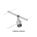 spot singolo per sistema a cavo con attacco gu5 3 distanza cavo 160 mm e classe iii