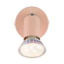 Spot da parete Matrix IP20 230V in metallo rosa pesca satinato con corpo compatto e orientabile