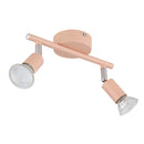 Spot rosa pesca a 2 luci per illuminazione mirata e atmosfera moderna con dettaglio colorato e delicato