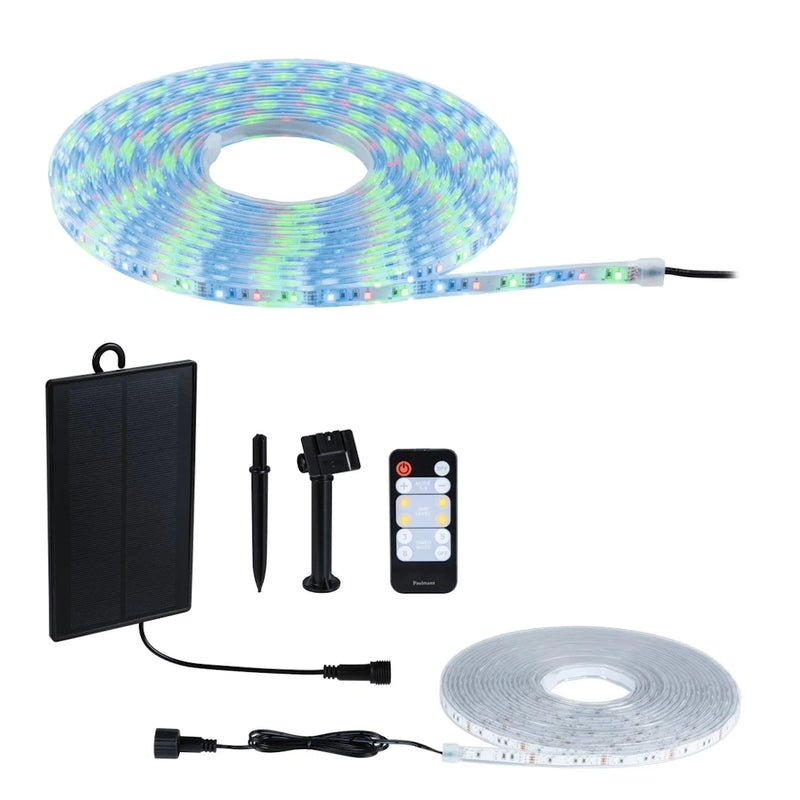 striscia LED solare RGB da 10 metri IP44 con telecomando per giardino terrazzo e balcone