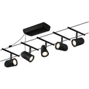 sistema a cavi cup set base 5 faretti nero opaco cromo gu5 3