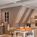 tesata con faretti orientabili per mansarde e travi a vista luce calda 3000k per illuminazione mirata su soffitto o parete
