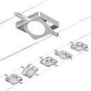 tesata su cavo macled basic set grigio argento con 5 faretti orientabili led 4,5w 250 lumen luce 3000k kit completo