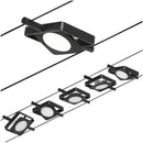 tesata su cavo macled basic set nero opaco con 5 faretti orientabili led 4,5w 250 lumen luce 3000k kit completo con trasformatore